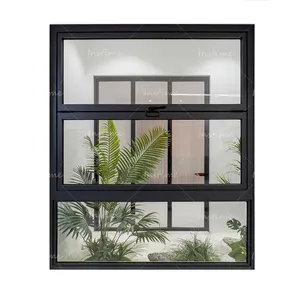 Instime Standard Residential Aluminium Tempered Glass Folding Balcony Window Horizontal Aluminium Bifold Window For House