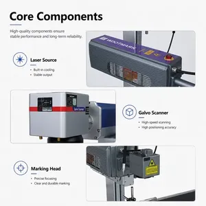 เครื่องเลเซอร์ CO2 สำหรับทำเครื่องหมายวันที่หมดอายุบนขวดเครื่องดื่ม  รุ่น Wdotmark Hot Sale Flying รองรับการใช้งานกับสายการผลิตอัตโนมัติ - Product Image 3