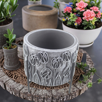 Décoration de maison et de jardin Pot de plante durable Jardinière de bureau d'intérieur Pots de succulentes de fleurs en ciment à vendre