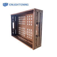 Caisse de rangement pliable en plastique à grain de bois, ventilée, empilable, avec couvercle intégré