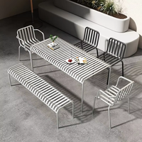 Chaises et tables de style industriel pour espaces de loisirs extérieurs, idéales pour salons de thé, cafés, balcons créatifs – Fer doré, argenté, bleu, noir