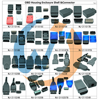 Carcasa de conector OBD2 de 16 Pines, carcasa OBDii OBD, adaptador de 16 Pines, enchufe macho II OBD, conector J1962 con carcasa