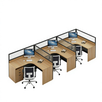 Poste de travail modulaire en L extensible et convertible en bois moderne pour centre d'appels, bureau à domicile ou bureau informatique avec cloison