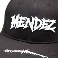 Gorra Snapback Personalizada con Bordado 3D en Relieve, Letras Góticas y Espinas, Gorra Hip Hop de Visera Plana para Hombre, Moda Urbana