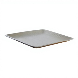 Plato Cuadrado de Bambú, Diseño Minimalista Sólido, Platos Biodegradables de 5 x 5 Pulgadas - Product Image 2
