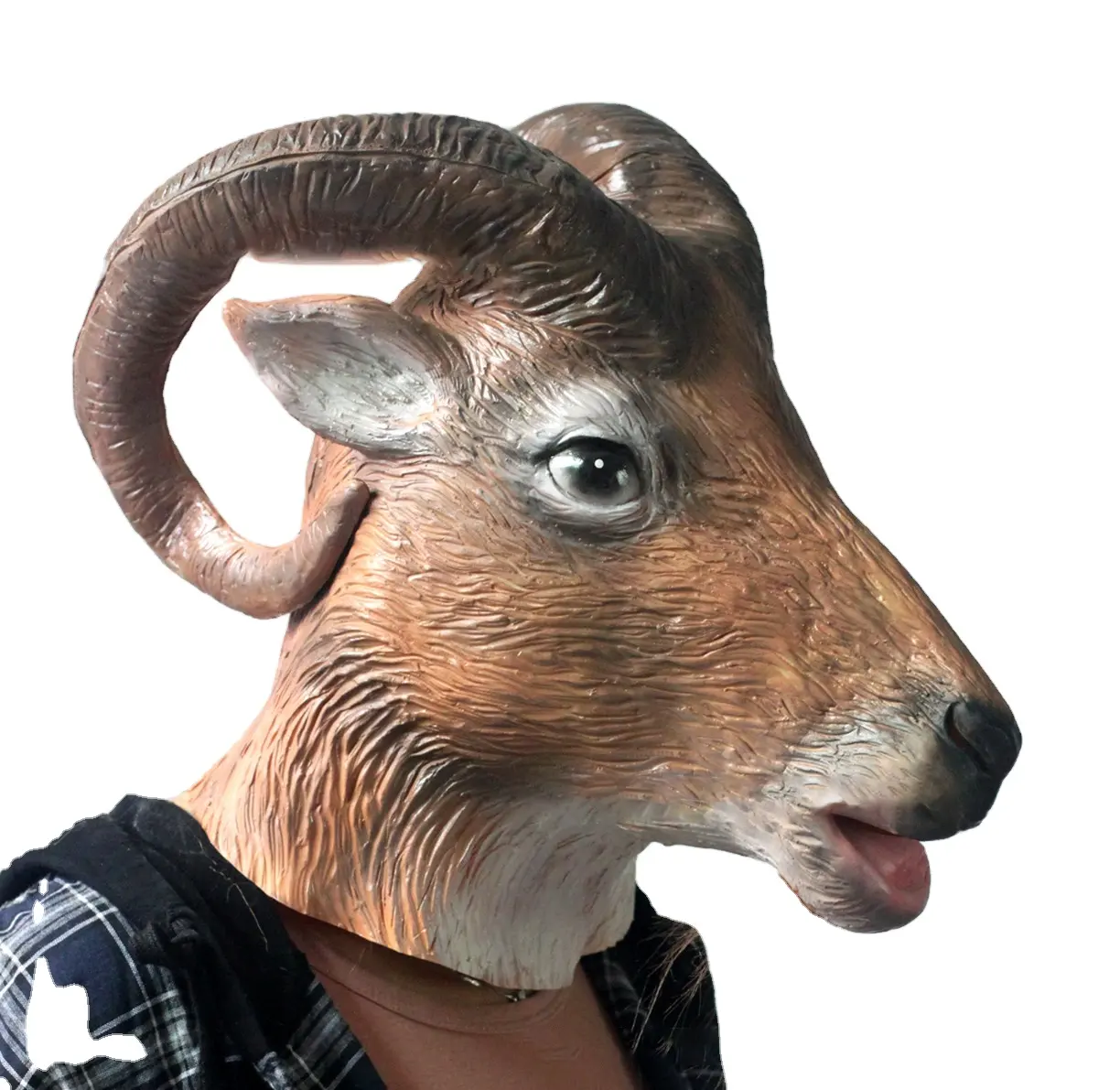 Boer Goat kids vivid-animal- bird real facce maschera realistica in lattice animale per adulti