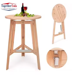 Table de camping pliante en bois moderne, table à café et à vin stable, écologique, en bois de pin, portable, pour pique-nique en plein air - Product Image 2