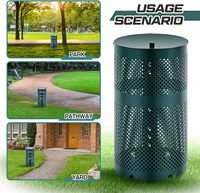 Corbeille à déchets extérieure en acier expansé, écologique, pour parc, patio, usage commercial, en fer, pour recyclage, sanitaire