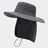 Chapeau de soleil d'été rayé à large bord avec protection du cou, respirant, séchage rapide, pliable, pour activités de plein air