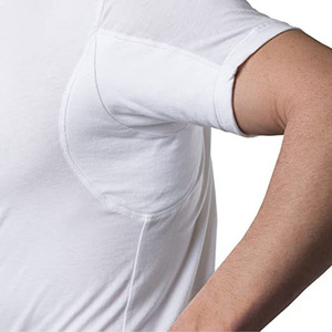 Felpa in 15% Spandex 85% modale personalizzata per gli uomini con le ascelle antisudore Slim Fit con <span class=keywords><strong>scollo</strong></span> a <span class=keywords><strong>V</strong></span> t-shirt di difesa del sudore - Product Image 2