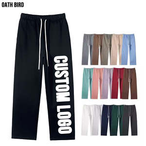 กางเกงสเวตแพนท์คลาสสิกแบบยูนิเซ็กซ์ - กางเกงทรงหลวม/ขาตรงสไตล์วินเทจสตรีทแวร์  รับสกรีนโลโก้ - Product Image 1