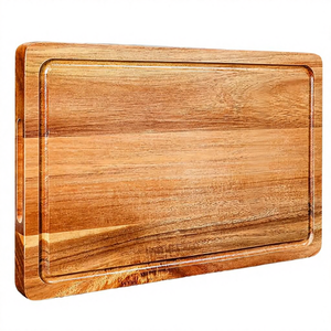 Planche à découper réversible en bois de noyer de grande taille avec rainure profonde pour le jus, durable, lavable au lave-vaisselle, pour une utilisation en cuisine par Crescent Crafts - Product Image 1