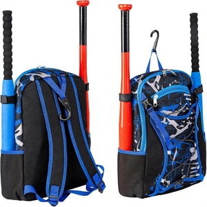 Roziv Sports High Quality Custom Logo Polyester Baseball <b>Backpack</b> Unisex Softback Large Storage Zipper Hasp Closure Sports - Product Image 2
