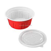 PTPACK – Nouveaux contenants alimentaires ronds jetables en PP épaissi avec couvercle transparent, compatibles micro-ondes, pour boîtes à lunch