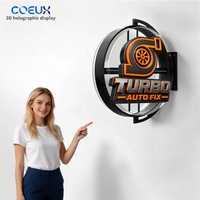 Boîte à lumière holographique en métal sur mesure, fabriquée en usine, double face, murale, avec éclairage LED, pour la publicité commerciale, les magasins
