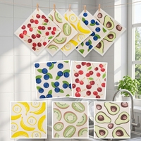 Chiffon de nettoyage en pulpe de bois à motif personnalisé, forte absorption, chiffon de lavage 17*19.5cm, torchon de cuisine réutilisable