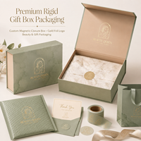 Emballage cosmétique magnétique en carton rigide de luxe, grande boîte cadeau en papier avec logo personnalisé
