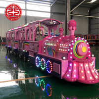 Train touristique à moteur diesel certifié CE, capacité 40 places, pour usage urbain, train sans rails, train électrique terrestre de divertissement de petite taille