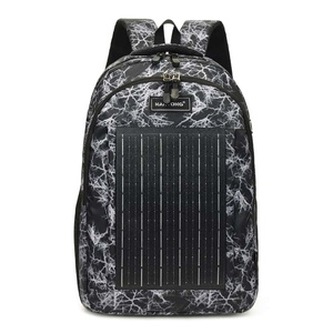 NAKTONG Solar Polyester Modern <b>Laptop</b> <b>Backpack</b> with USB Charging Feature Waterproof Red Black Pattern - Product Image 4
