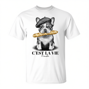 Camiseta French Bulldog C'Est La Vie, regalo para amantes de los perros, papá y mamá - Product Image 2
