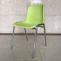 Chaise ergonomique empilable moderne et contemporaine en métal et PP, confortable pour le bureau, la salle à manger et la formation, idéale pour la maison et le bureau.