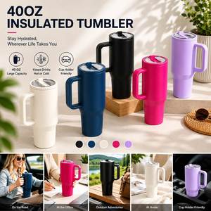 Paquete de 20 Vasos Térmicos de Acero Inoxidable de 40 oz con Doble Pared y Asa para Grabado Láser, Regalos Personalizados DIY - Product Image 4
