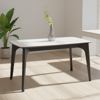 Table à manger rectangulaire en acier au carbone, design moderne, plateau en marbre, pour salle à manger, vente chaude