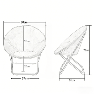 Fauteuil lune pliant inclinable pour balcon, loisirs et chambre à coucher, chaise longue confortable pour la sieste à domicile, canapé individuel - Product Image 5