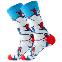 Chaussettes fantaisie colorées en Jacquard pour hommes, 2021