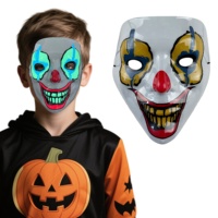 Masque de Clown LED pour Halloween, Purge Effrayant en PVC pour Adulte et Enfant, Masque Lumineux en Fil EL pour Costume de Cosplay, Accessoire pour Fêtes de Festival