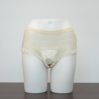 Culotte menstruelle jetable en non-tissé, couleur chair, en pâte de bois, avec feuille arrière aspect tissu, super respirante, pour femme