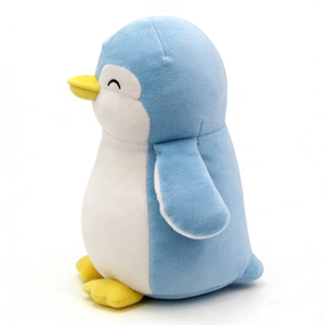 Peluche de Pingüino Sonriente Azul Claro y Blanco Personalizado, Pingüino Arctico de Peluche Regordete y de Pie con Ojos Felices Cerrados - Product Image 2