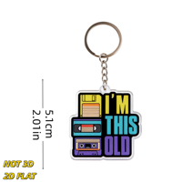 Llavero Retro de los 80s y 90s, Diseño Vintage con Disco Flexible, Casete VHS