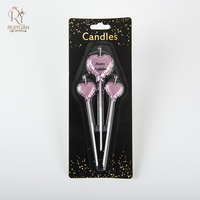 Bougies d'anniversaire en forme de ballon romantique coeur d'amour personnalisées en gros bougie de gâteau mignonne multicolore pour la Saint-Valentin