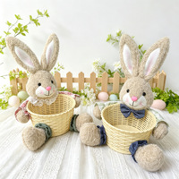 Panier de rangement QY Creative Home pour cadeaux et bonbons, motif lapin mignon de dessin animé, idéal pour les fêtes d'anniversaire et Pâques