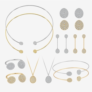 FUAMAY <span class=keywords><strong>Set</strong></span> di Gioielli in Argento Sterling 925 Placcato Oro 18K e Rodio con Zirconi Cubici Scintillanti, Forma Rotonda e Ovale, Ordine all'Ingrosso Pronto per la Spedizione - Product Image 1