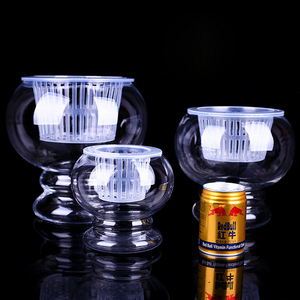 AAA343 Pot Tanaman Hidroponik, Pot Bunga Kaca Dekorasi Meja Rumah Pot Bunga Lentera Hijau Pot Tanaman Bundar Hidroponik Vas Bening - Product Image 4