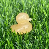 Pierre précieuse sculptée à la main, Mini-canard jaune, cristal de Quartz, Reiki, Animal de guérison pour la décoration de la maison, cadeaux, vente en gros