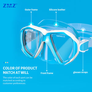 การออกแบบใหม่หลอดหายใจคู่เด็กเลนส์เด็กดําน้ําว่ายน้ําวาล์วหน้ากากแห้งหน้ากากดําน้ําสําหรับเด็ก - Product Image 3