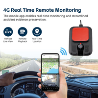 Caméra embarquée 4G WiFi pour véhicule avec caméra HD 2K, application et suivi en temps réel sur PC, vidéos en direct, relecture, alarme SOS, interphone, traceur GPS