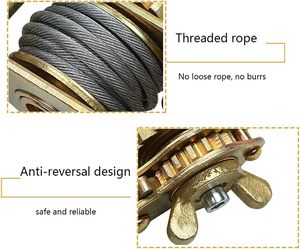 Tire-câble à cliquet JX-10 1 tonne avec 3 crochets, moteur 220V 5 kW, garantie 1 an, 140 kg - Product Image 3