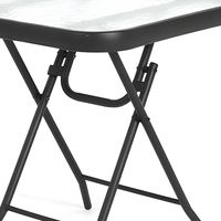 Table pliante en verre pour jardin, terrasse, balcon, pique-nique en plein air, vente chaude