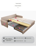 Canapé-lit pliable convertible moderne minimaliste en métal, amovible, lavable, compact, extensible, avec rangement, pour petits salons