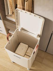 Cesto de Roupa Suja de Plástico Móvel com Rodas Dobrável BT-405 - Product Image 3