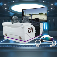Simulateur de conduite automobile Shuoshiwang pour deux personnes avec écran LCD incurvé de 49 pouces et coque en fibre de verre pour l'équipement des écoles de conduite