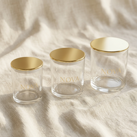 Bocaux à bougies en verre de luxe personnalisés avec couvercles 8oz 10oz 14oz Contenants vides rechargeables Emballage en boîte cadeau Impression de logo