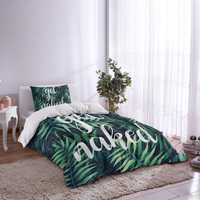 Ensemble de draps de lit de flore tropicale coloré Hawaii tropic bord de mer plage vacances style lit simple housse de couette ensemble pour maison hôtel