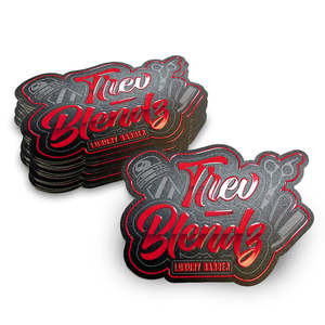 Autocollants personnalisés en vinyle PVC imperméable avec logo imprimé en relief 3D, vernis UV et découpe sur mesure - Product Image 1