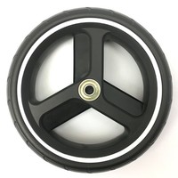 Roue en mousse PU de 7 pouces et 12 pouces, roue à rayons en plastique pour poussette de bébé