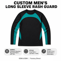 Chemise de surf à manches longues pour homme, personnalisée OEM, protection UPF 50+, polyester et élasthanne, colorblock, directement de l'usine